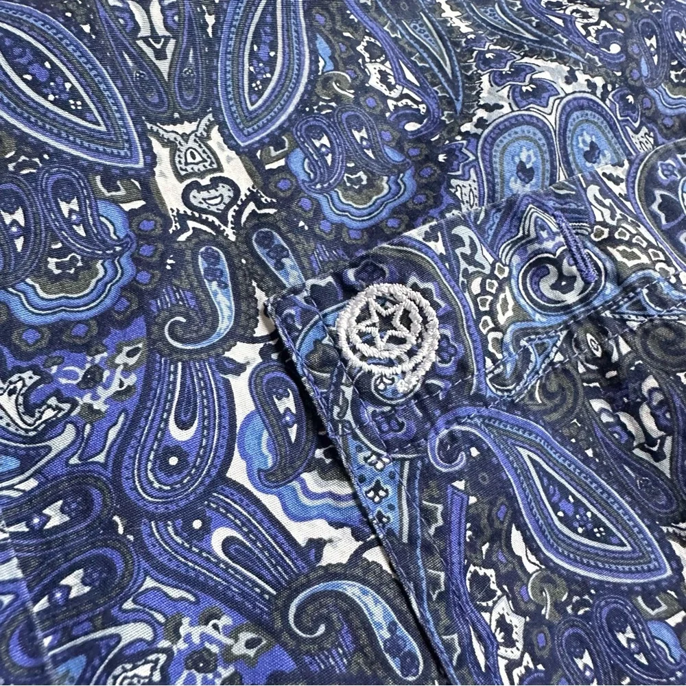 George Strait Wrangler Mens Paisley Long Sleeve Shirt XXL Stretch Rodeo Western - Picture 5 of 7